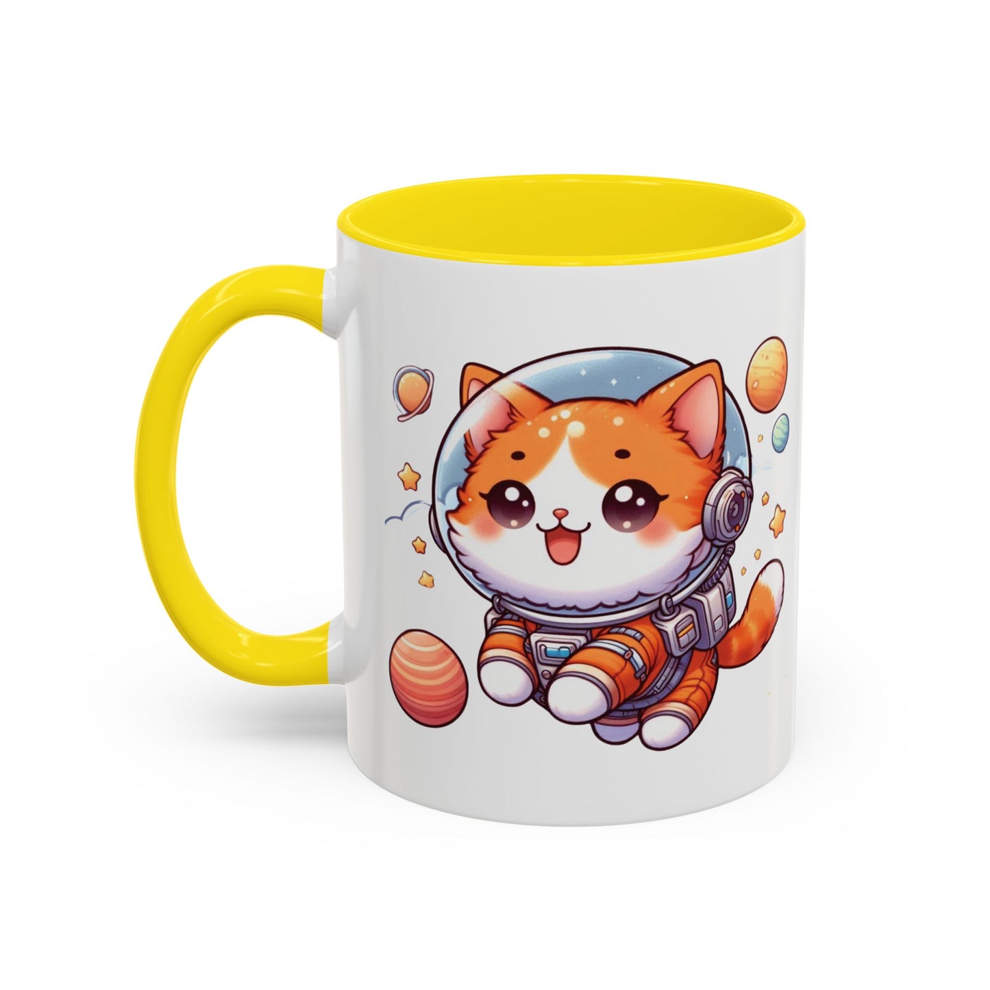 Orange Cat Mom Mug, Astronaut Cat Coffee Mug, Space Cat Lover Gift, Orange Cat Gift, Kitty Cat Coffee Cup, Cat Astronaut Mug