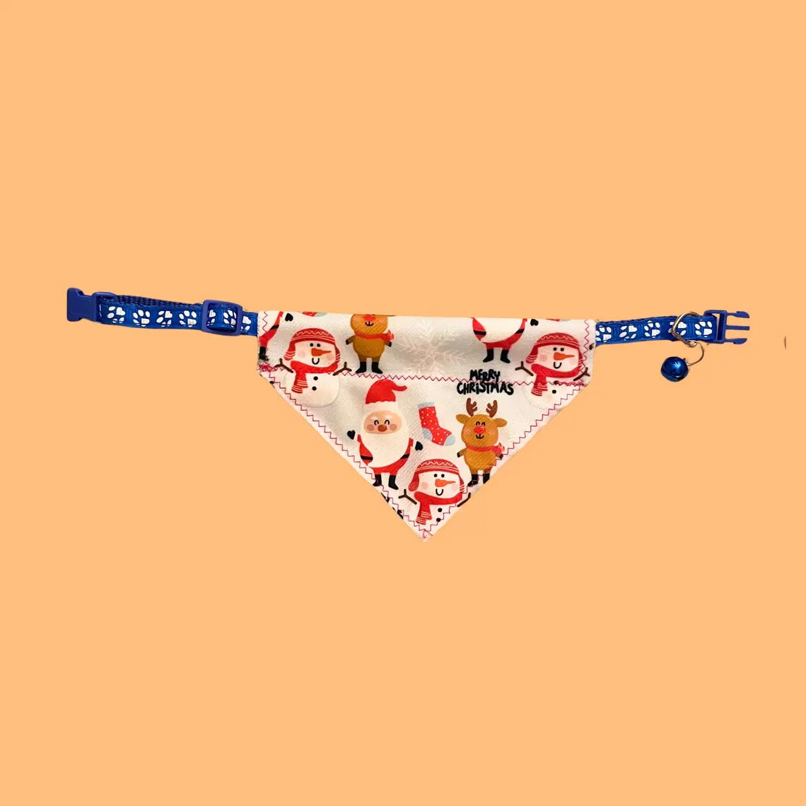 Pet Bandana Over The Collar for Christmas for small cats and tiny dogs only - Adjustable Collar Included (up to 12 inches long only)
