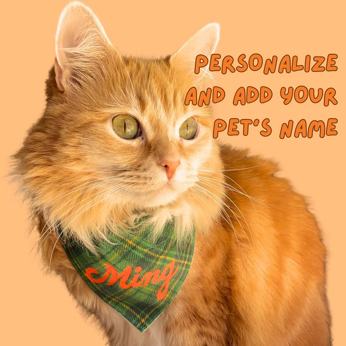 Pet Bandana w/ Built-In Collar for Fall Autumn Thanksgiving for small cats/tiny dogs - Adjustable Collar included (up to 11 inches only)