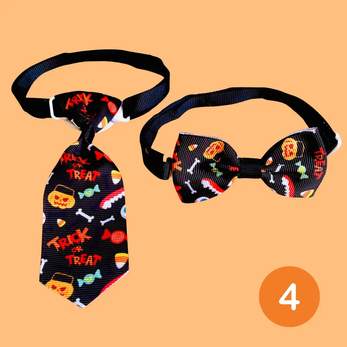 Pet Halloween Necktie and Bowtie Set