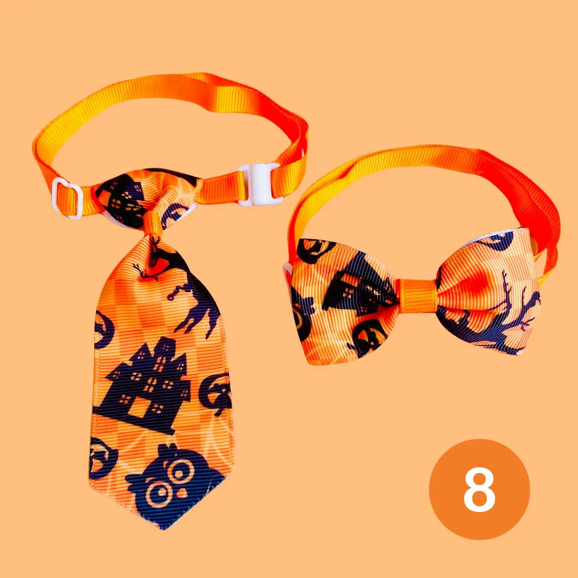 Pet Halloween Necktie and Bowtie Set