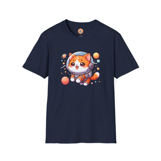 Astronaut Cat Unisex T-Shirt, Space Cat Shirt, Galaxy Cat Tee, Cute Kitty Astronaut Top, Cat Lover Gift 000