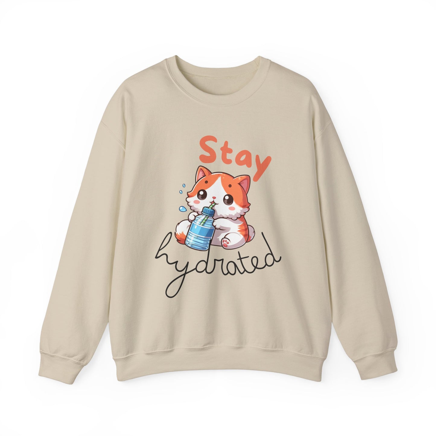 Cute Orange Cat Sweatshirt Stay Hydrated