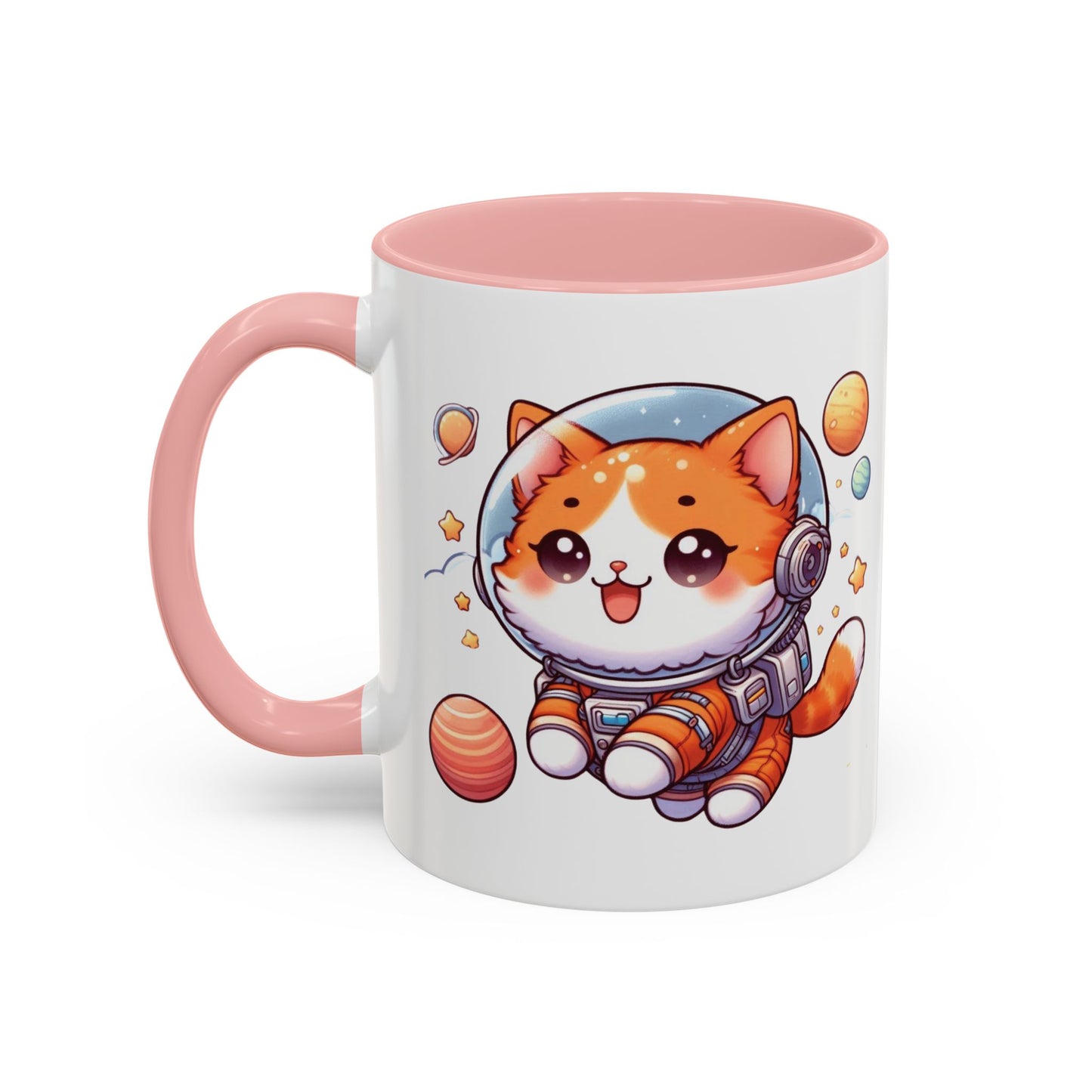 Orange Cat Mom Mug, Astronaut Cat Coffee Mug, Space Cat Lover Gift, Orange Cat Gift, Kitty Cat Coffee Cup, Cat Astronaut Mug