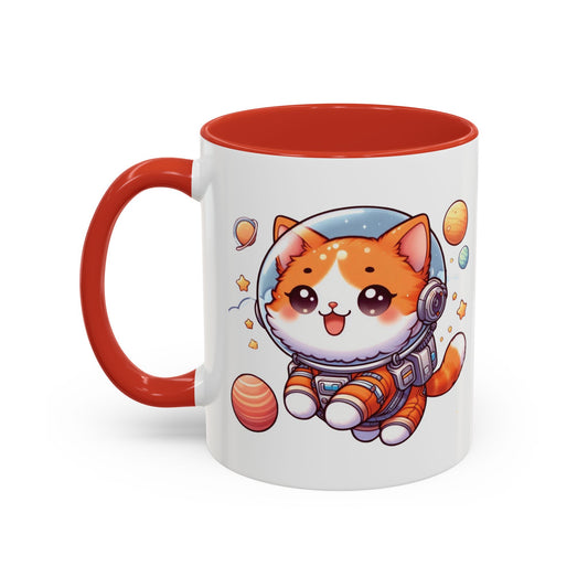 Orange Cat Mom Mug, Astronaut Cat Coffee Mug, Space Cat Lover Gift, Orange Cat Gift, Kitty Cat Coffee Cup, Cat Astronaut Mug