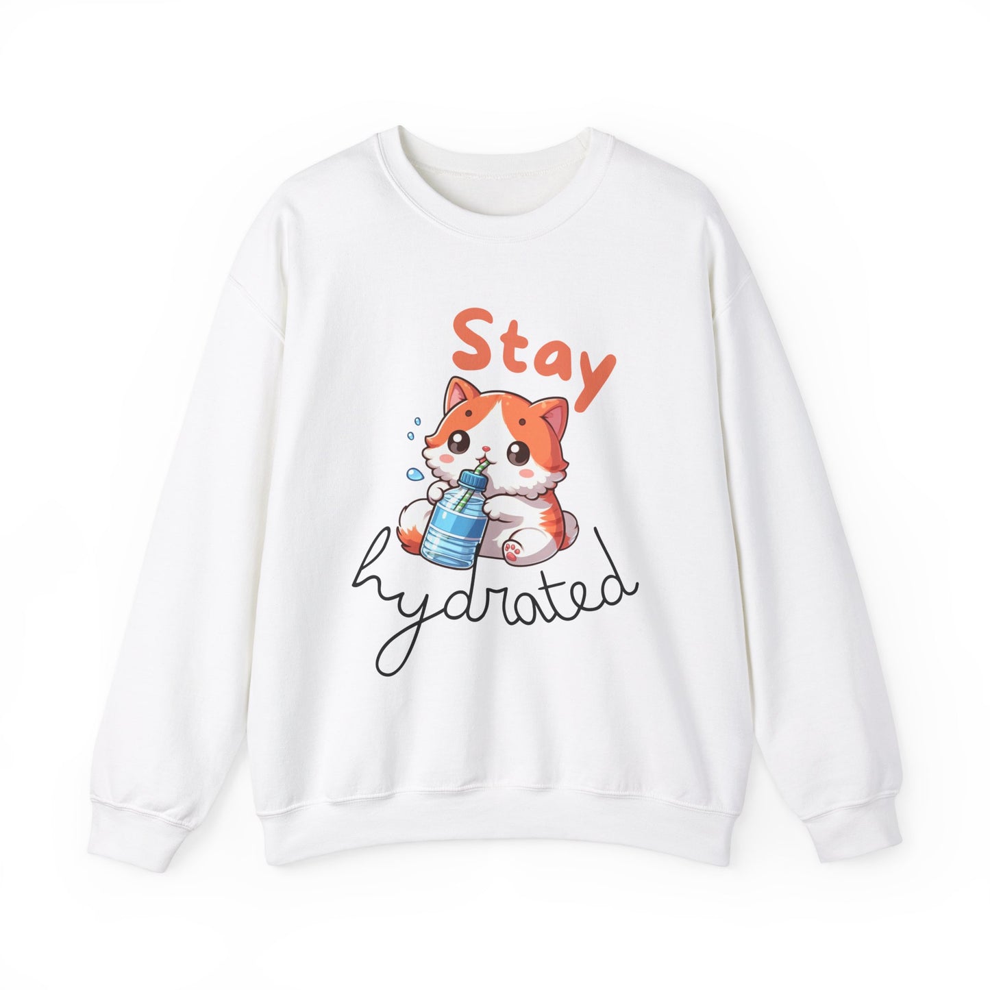 Cute Orange Cat Sweatshirt Stay Hydrated