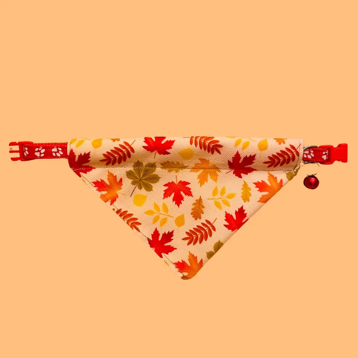 Pet Bandana w/ Built-In Collar for Fall Autumn Thanksgiving for small cats/tiny dogs - Adjustable Collar included (up to 11 inches only)