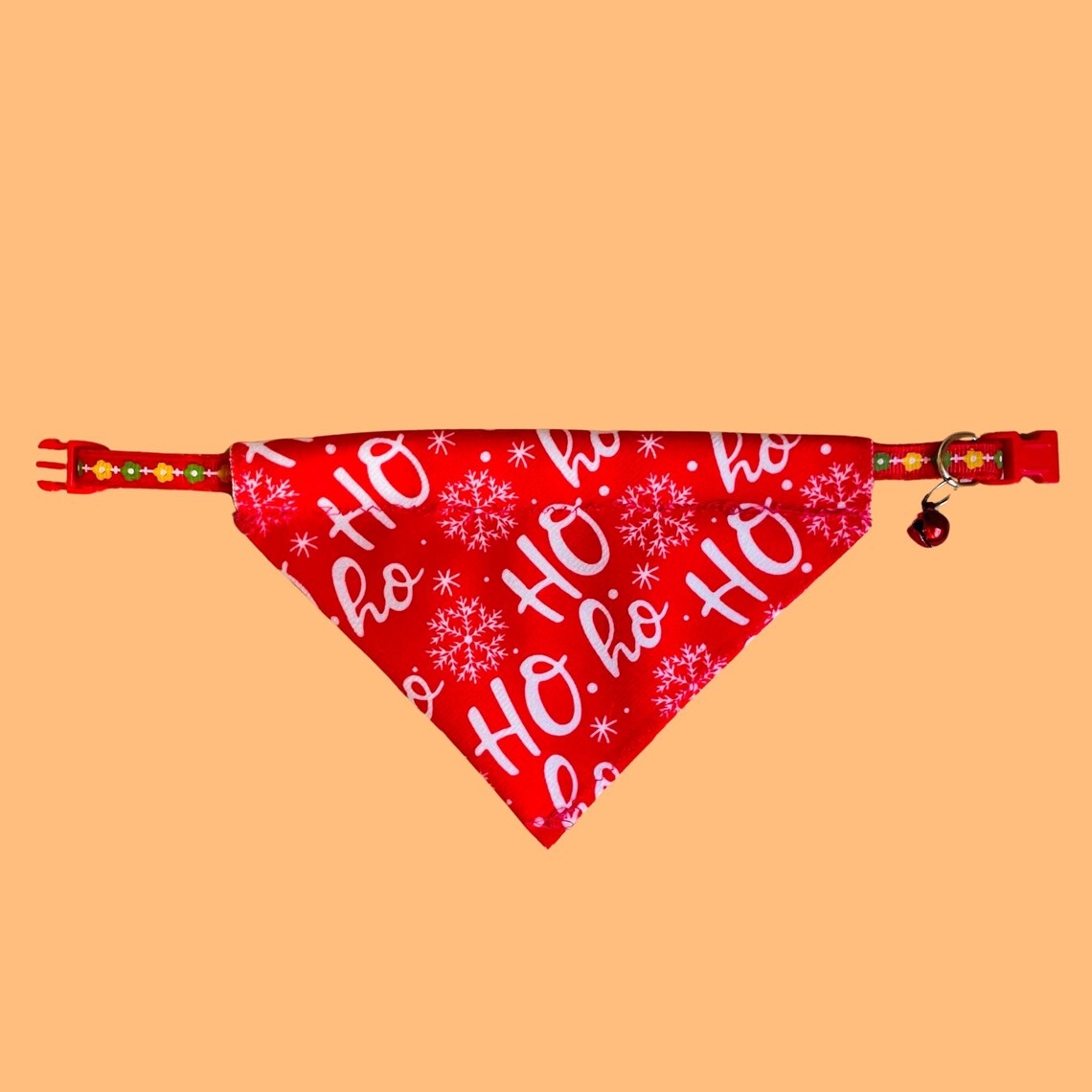 Huisdierbandana met ingebouwde halsband voor Kerstmis voor kleine katten en kleine honden - Verstelbare halsband inbegrepen (alleen tot 11 inch)