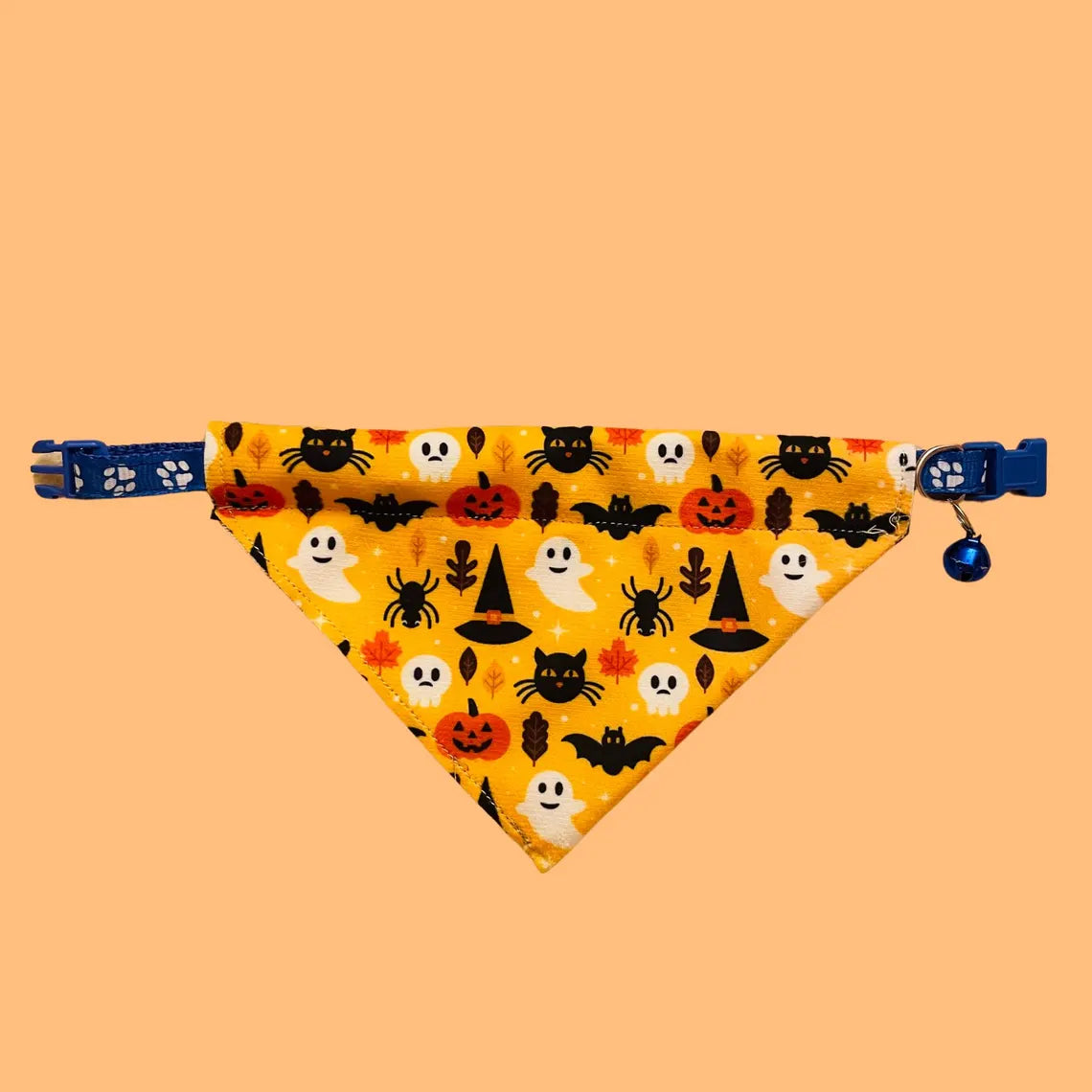 Pet Bandana with Built In Collar for Halloween for small cats and tiny dogs - Collar included