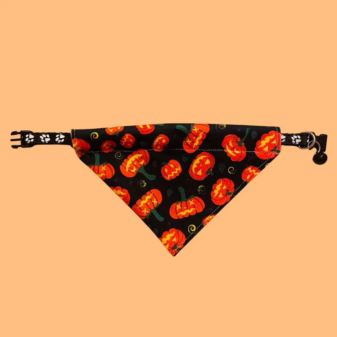 Huisdierbandana met ingebouwde halsband voor Halloween voor kleine katten en kleine honden - Inclusief halsband