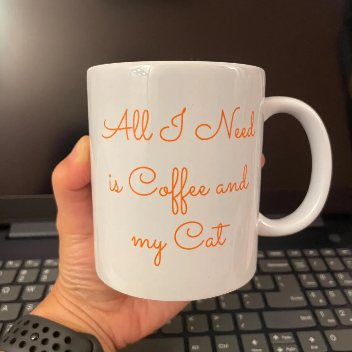 Taza de gato naranja para amantes del café | Cerámica blanca de 11 oz