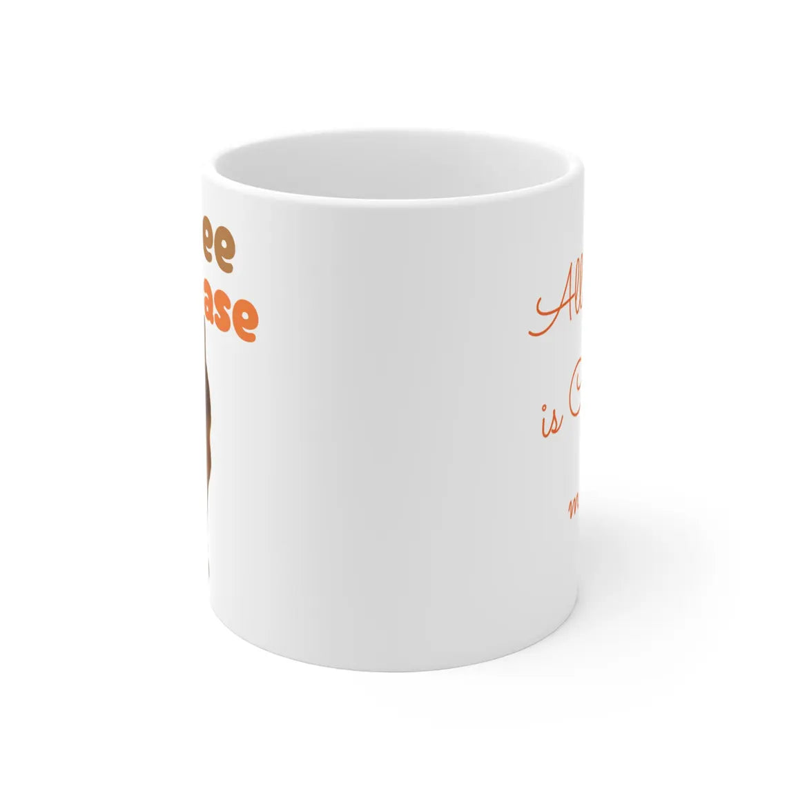 Taza de gato naranja para amantes del café | Cerámica blanca de 11 oz