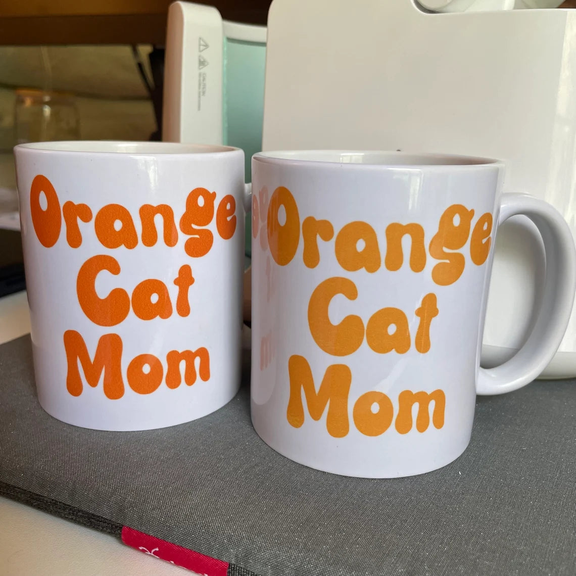 Taza de mamá gata naranja de 12 oz