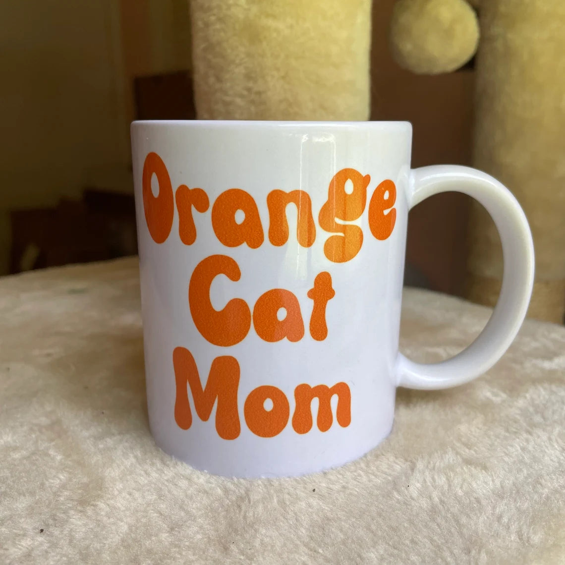 Taza de mamá gata naranja de 12 oz