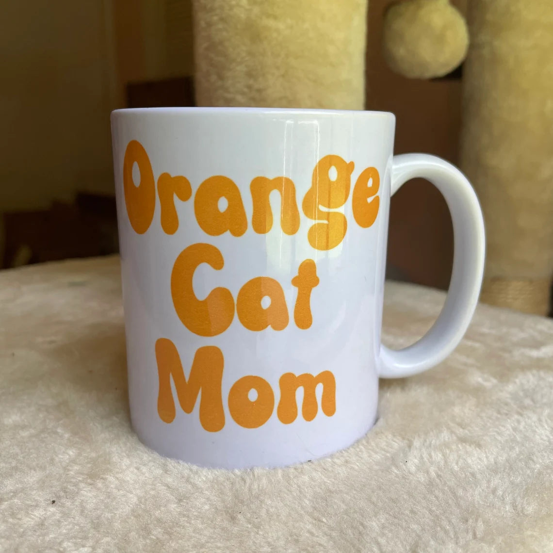 Taza de mamá gata naranja de 12 oz