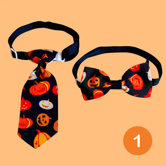 Pet Halloween Necktie and Bowtie Set