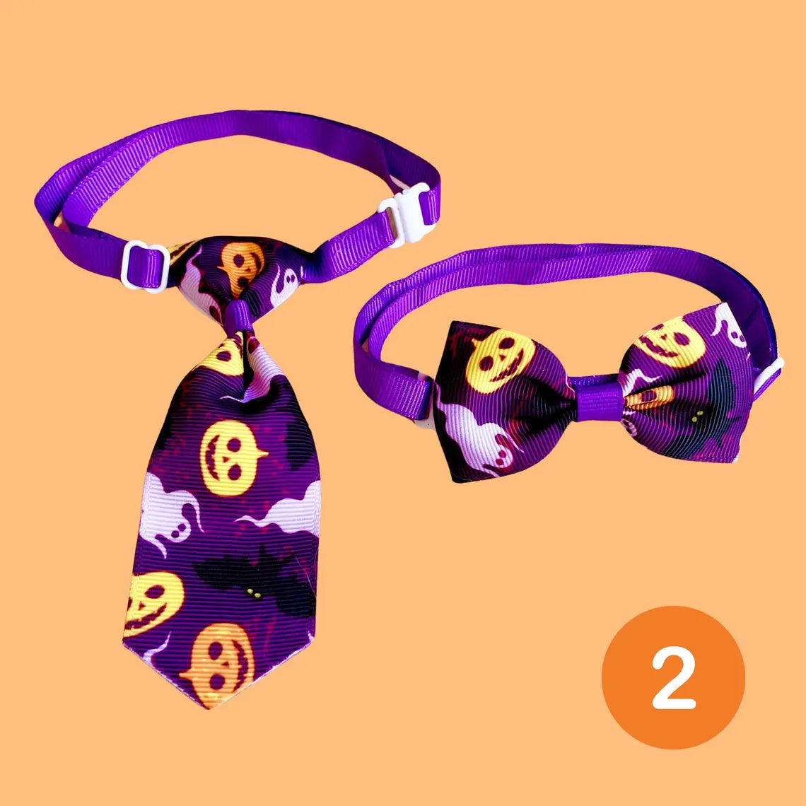 Conjunto de corbata y pajarita de Halloween para mascotas