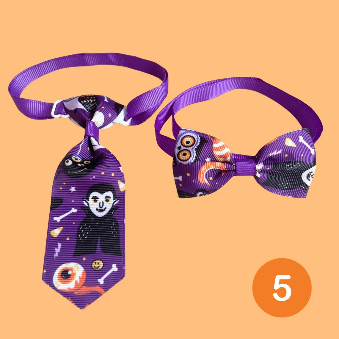 Conjunto de corbata y pajarita de Halloween para mascotas