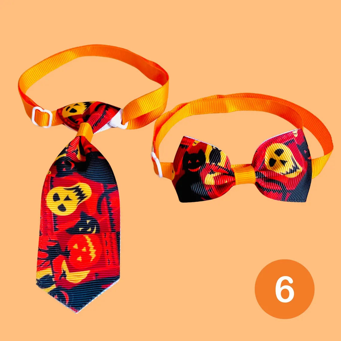 Conjunto de corbata y pajarita de Halloween para mascotas