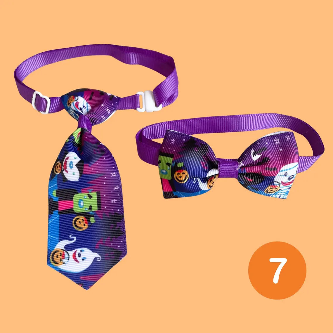 Conjunto de corbata y pajarita de Halloween para mascotas