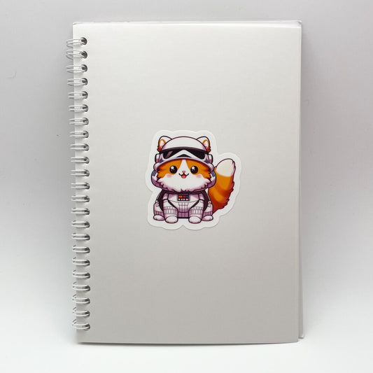 Storm Trooper Sticker, Cat Stormtrooper Sticker, Chibi Kawaii Sticker, Water-Resistant (FREE US SHIPPING)