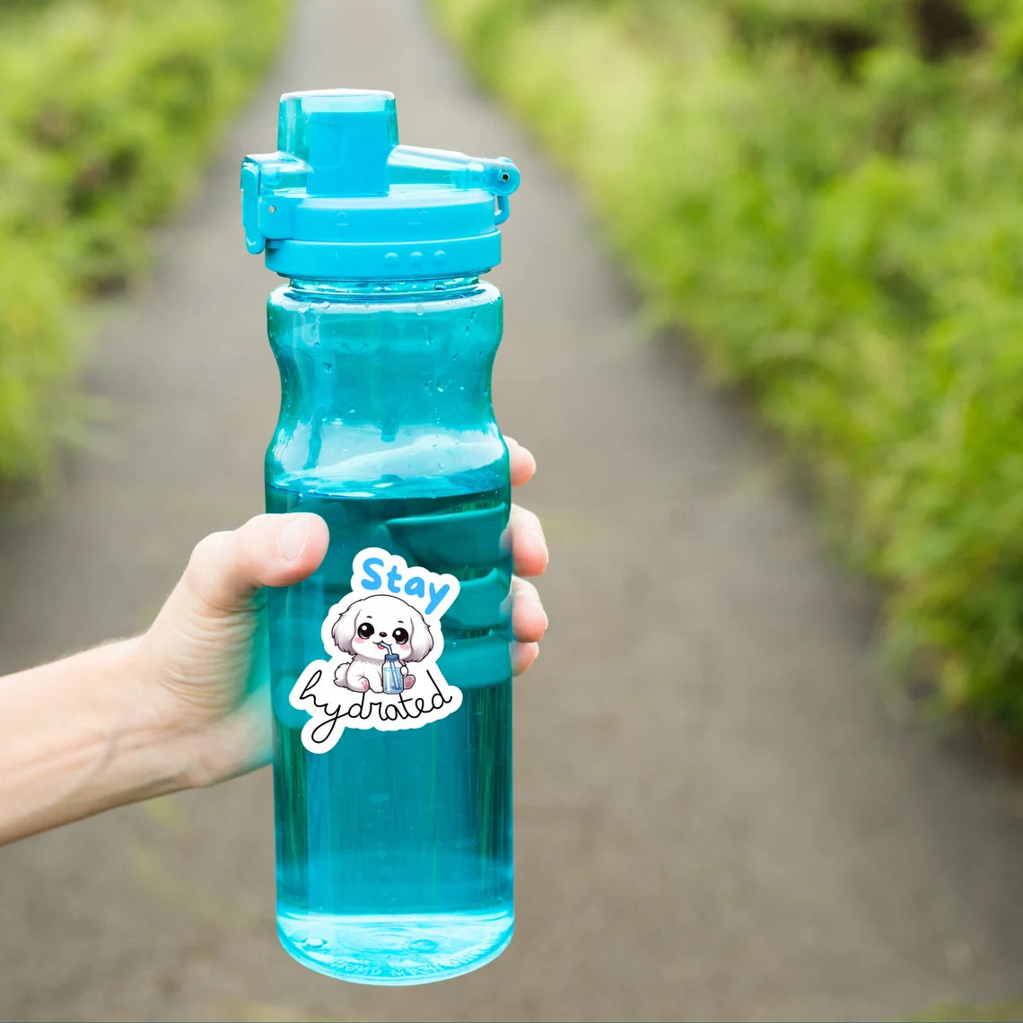 Dog Sticker for Water Bottle | Stay Hydrated Kawaii Chibi Style