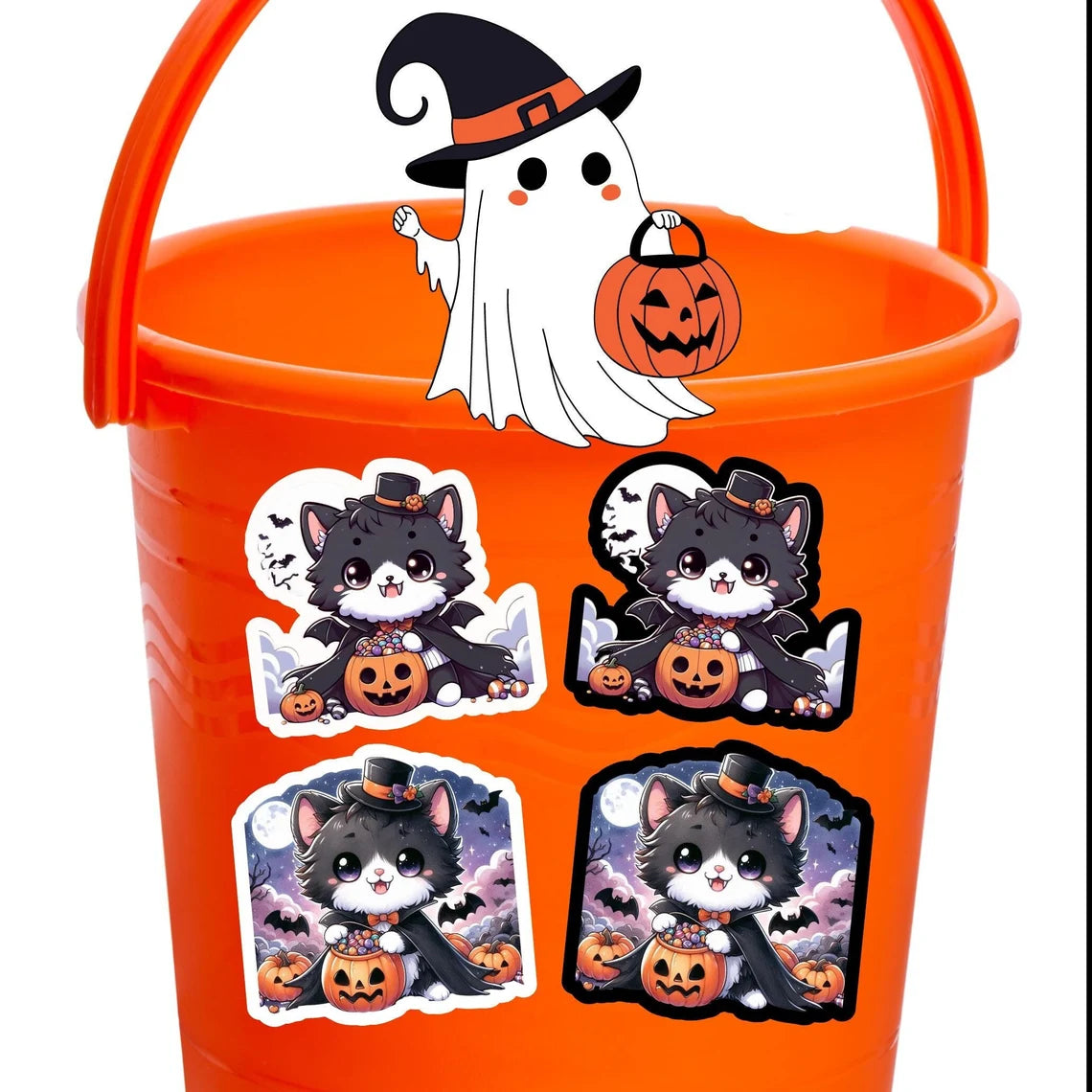 Tuxedo Kat Halloween Kat Sticker Trick or Treat