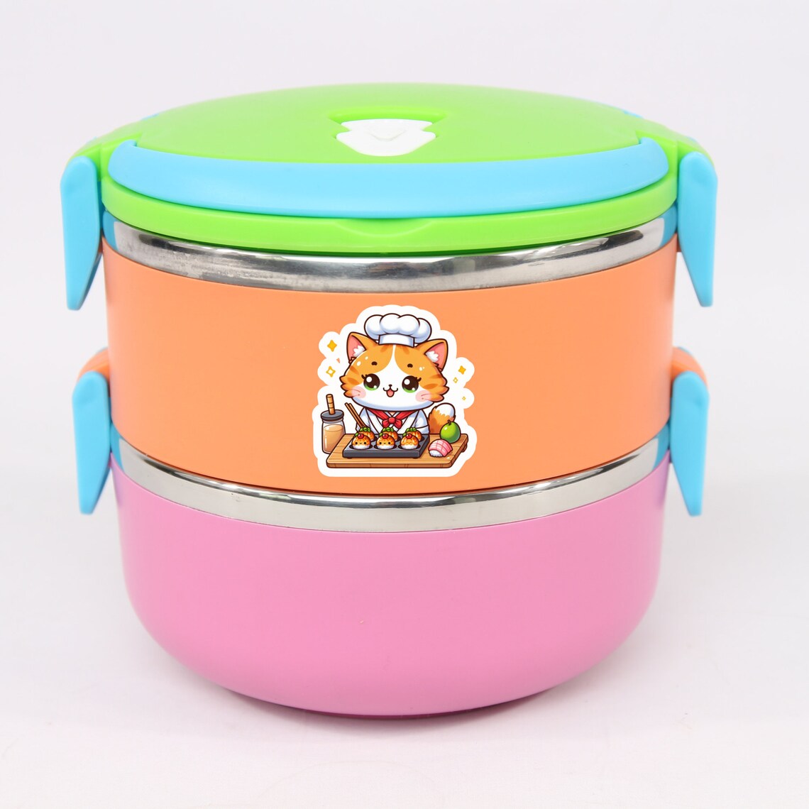 Oranje kat chef-kok Takoyaki sticker