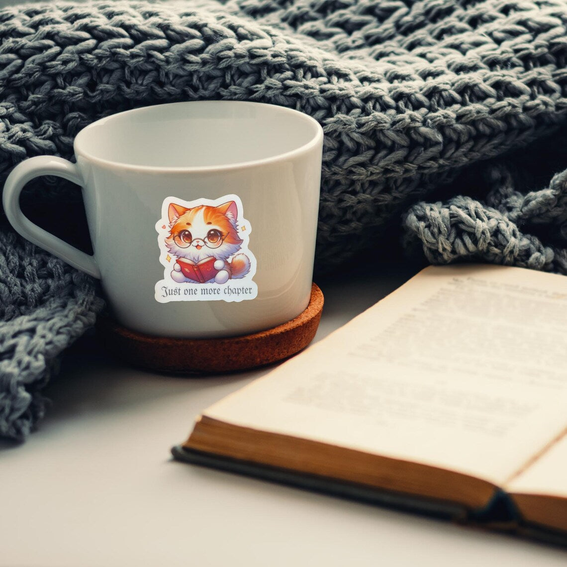 Orange Cat Sticker | Just One More Chapter