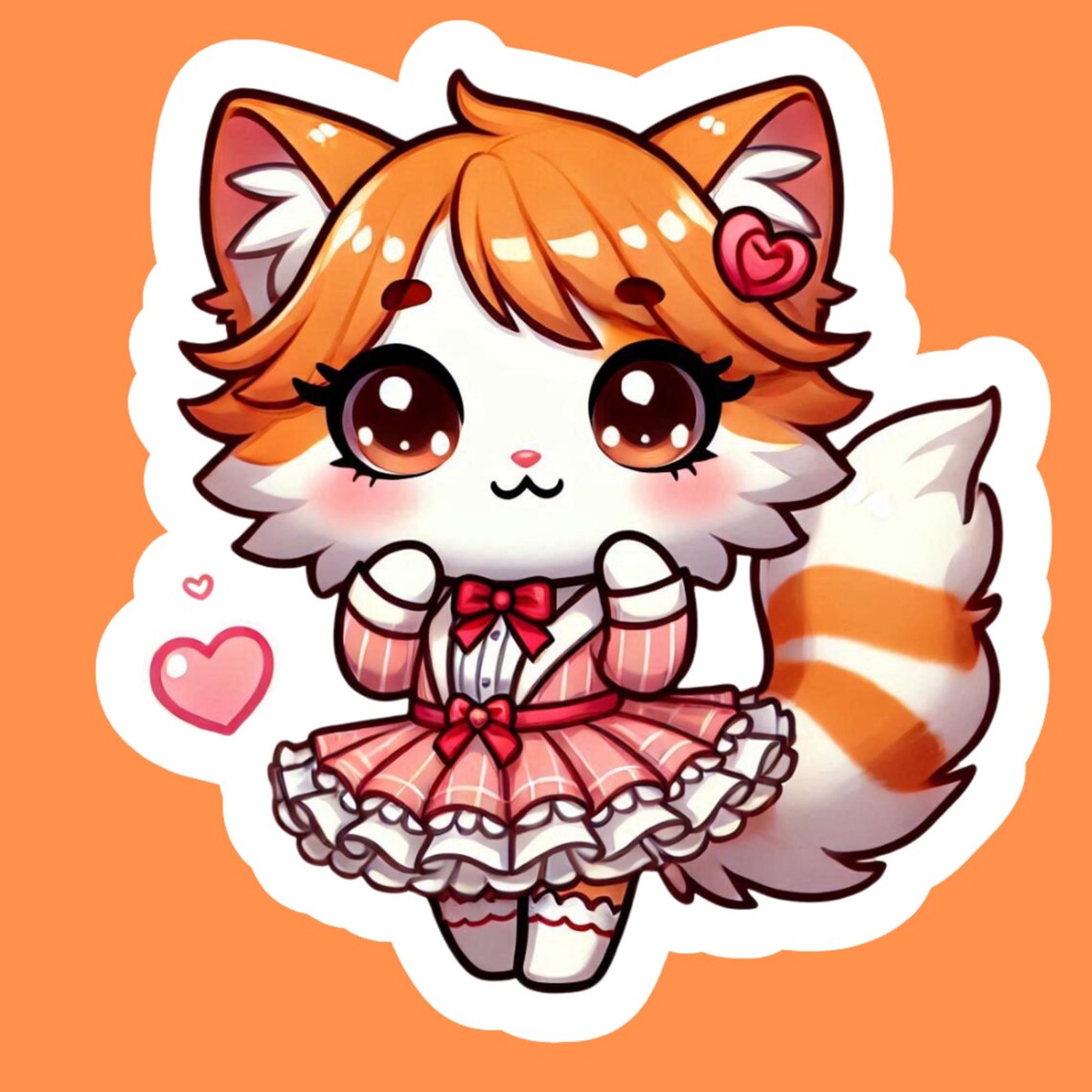 Valentine Stickers Cats, Orange Cat Valentines Orange Cat Dress