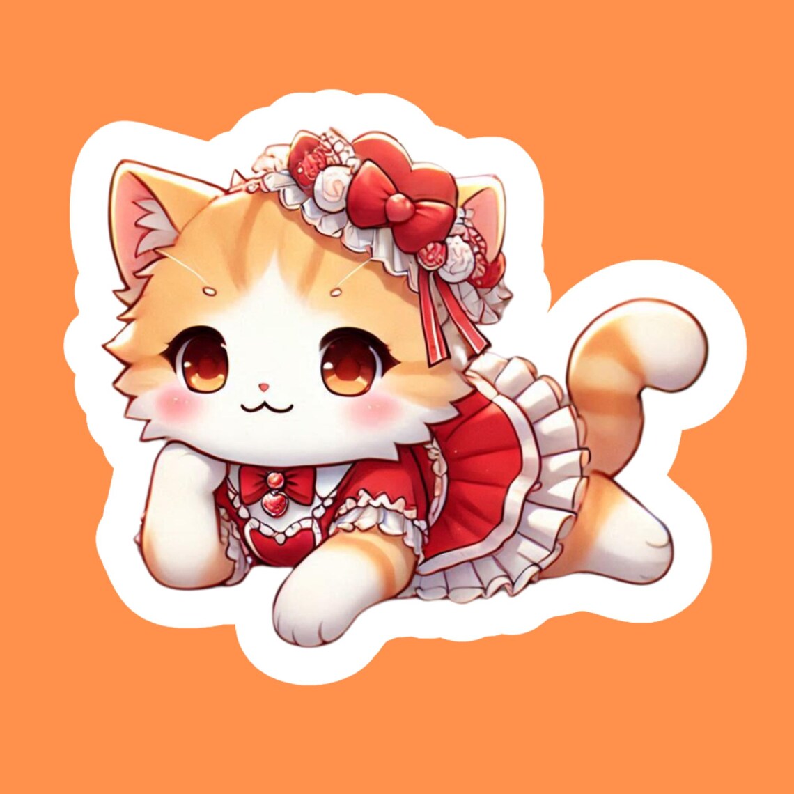 Valentine Stickers Cats, Orange Cat Valentines Orange Cat Hat