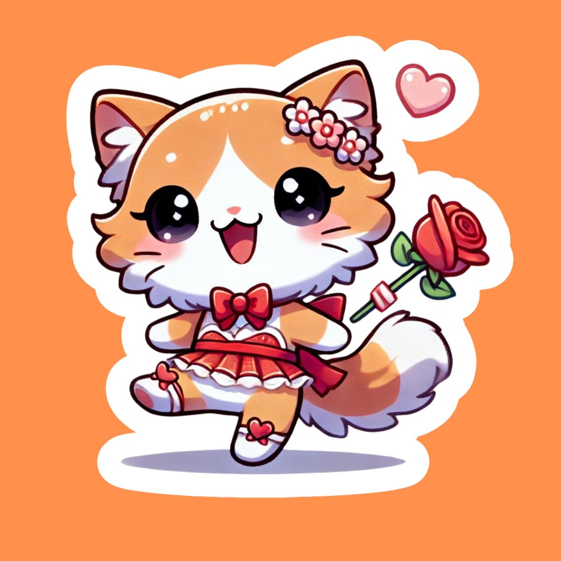 Valentine Stickers Cats, Orange Cat Valentines Orange Cat Hat