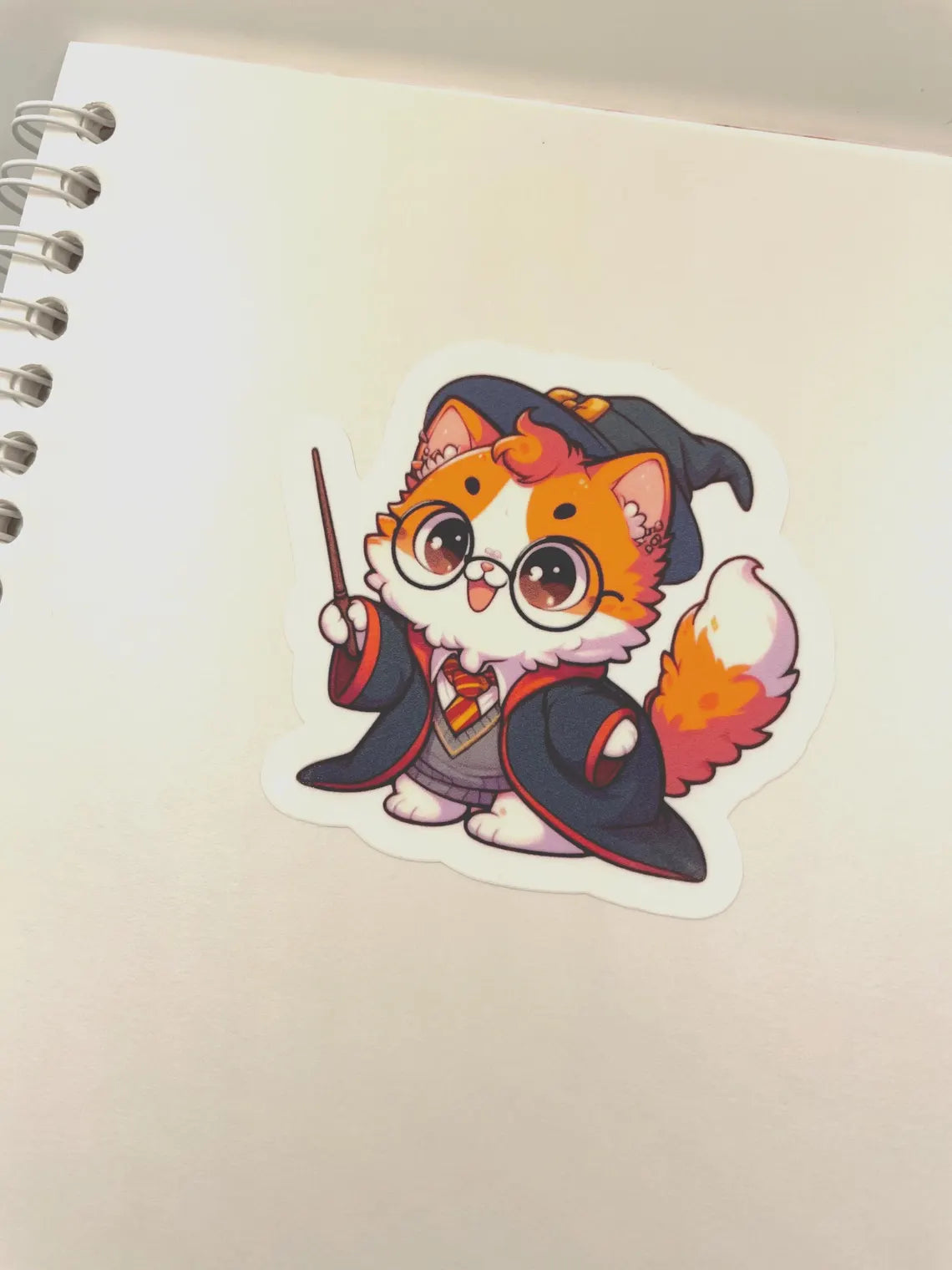 Wizard Cat Sticker - Sticker for Laptop, Water Bottle, Journal, Water-Resistant (FREE US SHIPPING)