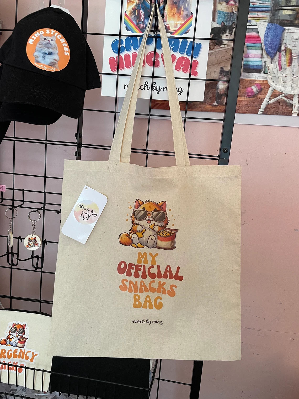 Bolsa de mano con forma de gato naranja: bolsa para aperitivos