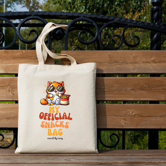 Orange Cat Tote Bag - Snacks Bag